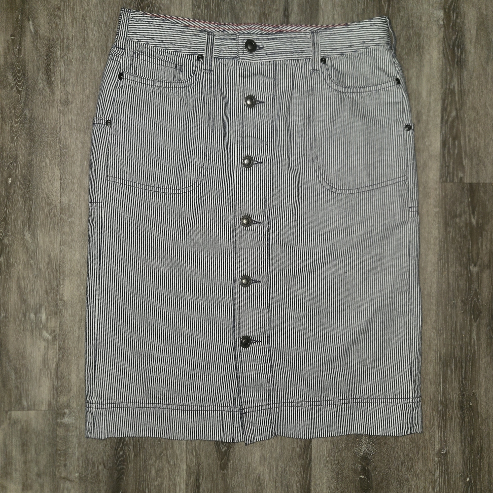 Patagonia Black and White Striped Pencil Skirt